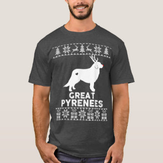 Camiseta Excelente Pirenéus Cão Pet Lover Reindeer Ugly Chr