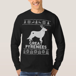 Camiseta Excelente Pirenéus Cão Pet Lover Reindeer Ugly Chr