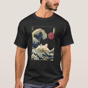 Camiseta Excelente Pirenéus Cão Surf Kanagawa Japonês