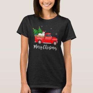 Camiseta Excelente Pirenéus Red Truck Árvore de Natal Xmas