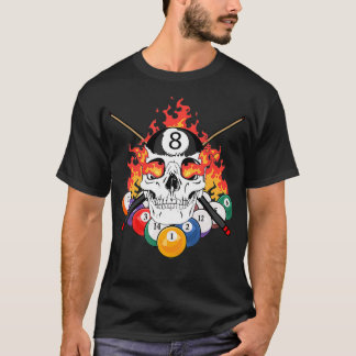 Camiseta Excelente Piscina Billiards Player Caveira Bilhar