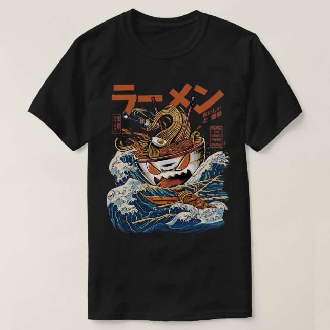 Camiseta Excelente Ramen da Comida Japonesa Kanagawa Kaiju  (Frente do Design)
