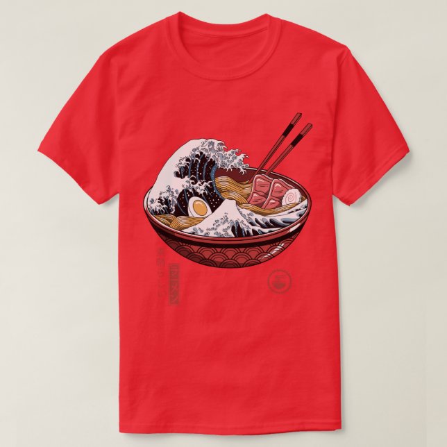 Camiseta Excelente Ramen Wave White 1 (Frente do Design)