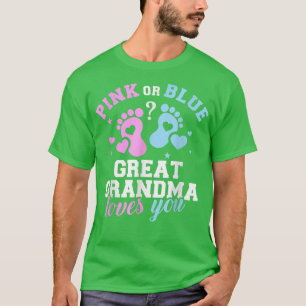 Camiseta Excelente rosa ou azul que a vovó te ama, sexo beb