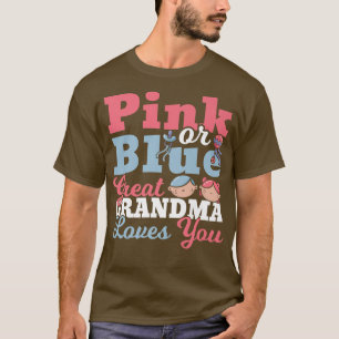 Camiseta Excelente rosa ou azul vovó ama sua revelação de g