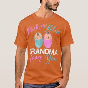 Camiseta Excelente Rosa Ou Azul Vovó Te Ama Sexo De Bebê R