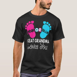 Camiseta Excelente Rosa Ou Azul Vovó Te Ama Sexo De Bebê R