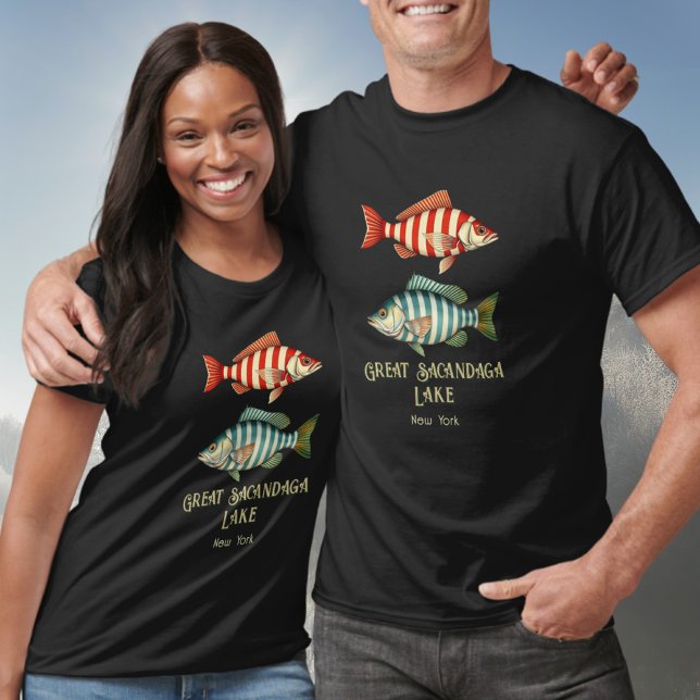 Camiseta Excelente Sacandaga Lago Nova Iorque - Peixes náut (Criador carregado)