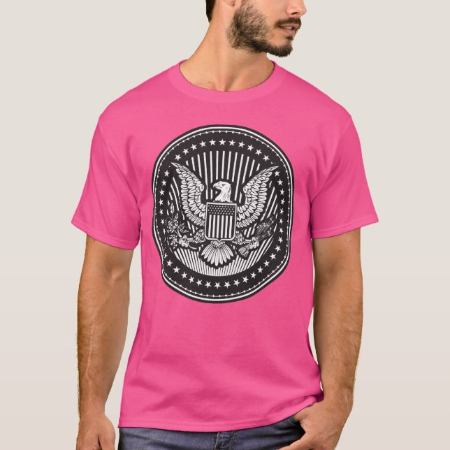 Camiseta Excelente Selo dos Estados Unidos Uau T-Shirts ros (Frente)