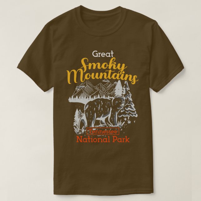Camiseta Excelente Smokey Mounts Tennessee National Park (Frente do Design)