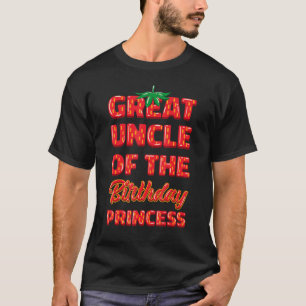 Camiseta Excelente Tio Da Princesa Aniversário, Strawberry 