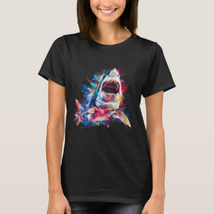 Camiseta Excelente-Tubarão-branco-esguicho-esguicho-pratead