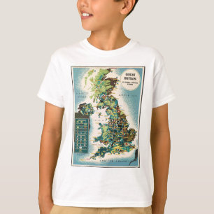 Camiseta Excelente Vintage — Mapa de Recursos da Grã-Bretan