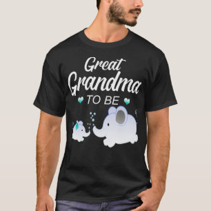 Camiseta Excelente Vovó Para Ser Chá de fraldas Elefante Pa