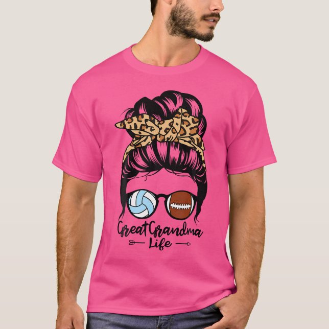 Camiseta Excelente Vovó Vida Mensagem Bun Hair Engraçado Fu (Frente)