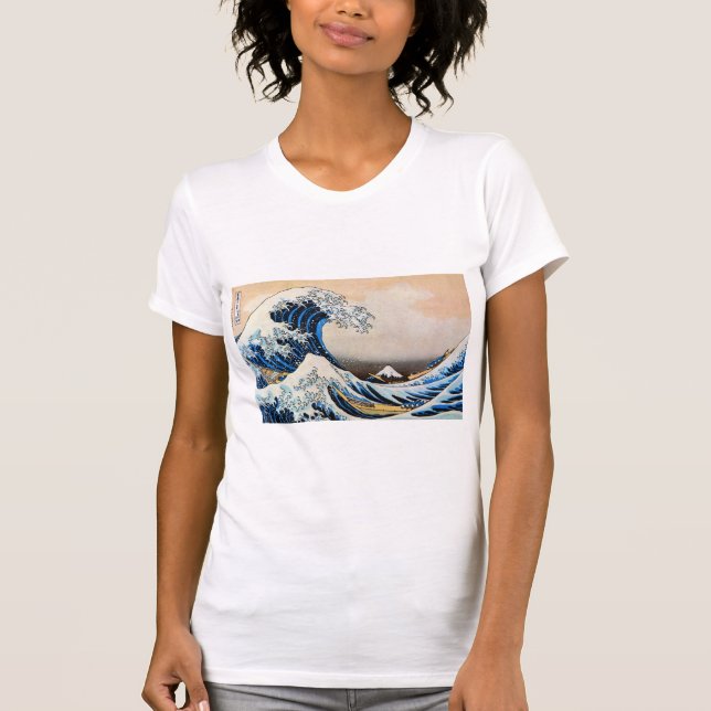 Camiseta Excelente Wave, Hokusai, Ukiyo-e (Frente)