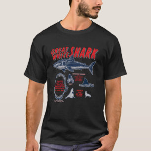 Camiseta Excelente White Shark Facts Information Diversão M