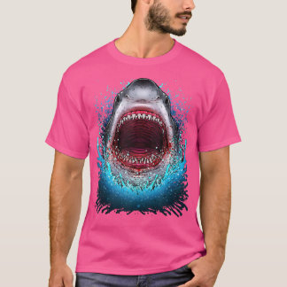 Camiseta Excelente White Shark Open Mouth Teeth Beach Ocean