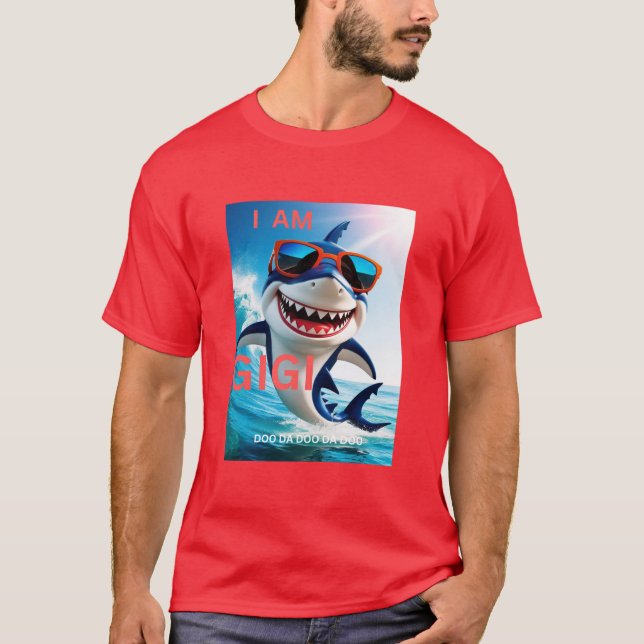 Camiseta excelentes avós são gigi de ataque de tubarão exce (Frente)