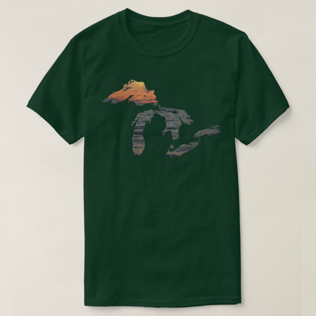 Camiseta Excelentes    LagosSunset Sobre Lago Superior  (Frente do Design)