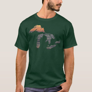 Camiseta Excelentes    LagosSunset Sobre Lago Superior 