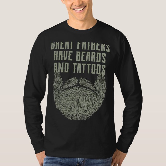 Camiseta Excelentes têm barba e barba de tatuagem (Frente)