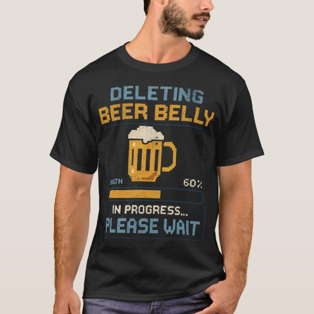 Camiseta Exclusão do Belly da Cerveja - Estilo de Pixel Eng (Frente)