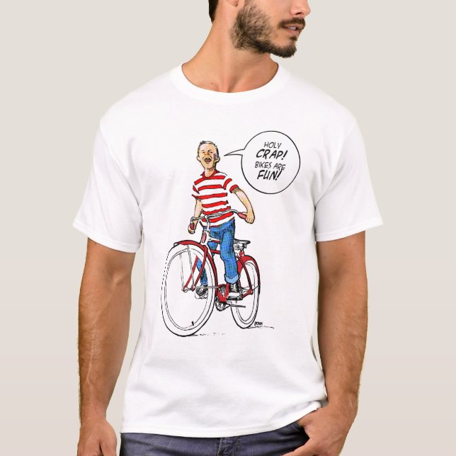Camiseta Excremento santamente!  As bicicletas são (Frente)