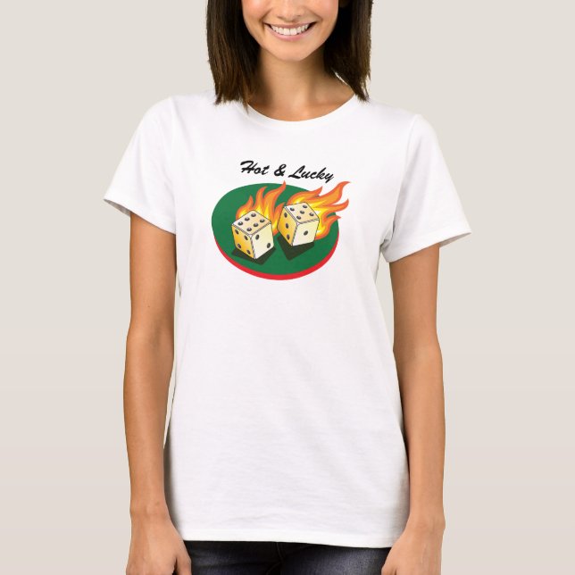 Camiseta Excrementos e Gambling_Flaming Dice_Hot & (Frente)