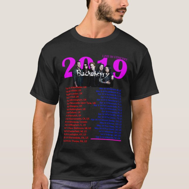 Camiseta EXCURSÃO 2019 de Klogr da maneira de BUCKCHERRY (Frente)