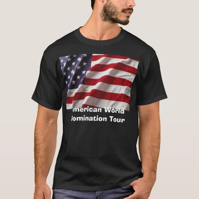 Camiseta Excursão americana da dominação do mundo (Frente)