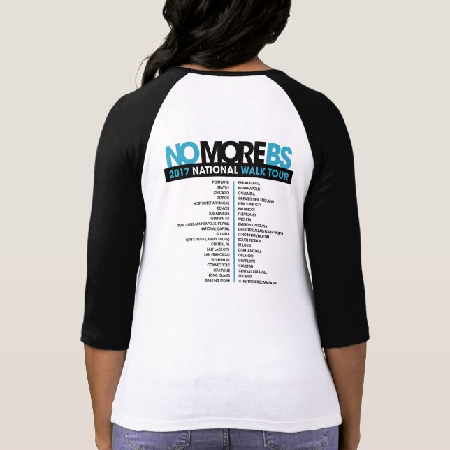Camiseta Excursão da CAMINHADA do t-shirt do #NOMOREBS (Verso)