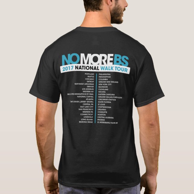Camiseta Excursão da CAMINHADA do t-shirt do #NOMOREBS (Verso)