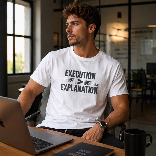 Camiseta Execução Maior Que Explicação Mentalidade de Funda (Criador carregado)