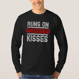 Camiseta Executa No Aussie Kisses Cute Dog Para Aussie Shep