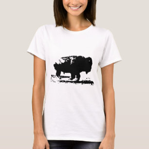 Camiseta Executando Buffalo Bison Pop Art