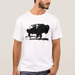 Camiseta Executando Buffalo Bison Pop Art