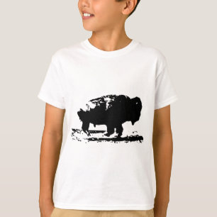Camiseta Executando Buffalo Bison Pop Art