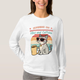 Camiseta Executando em Vibes & Caffeine - Legal Cat Retro