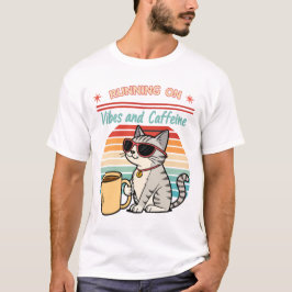 Camiseta Executando em Vibes & Caffeine - Legal Cat Retro
