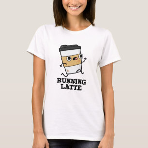 Camiseta Executando O Café Engraçado Latte