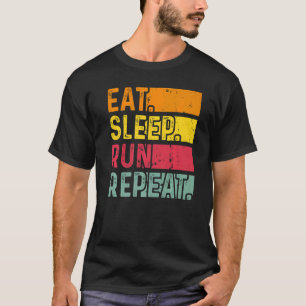 Camiseta Executando o Runner Vintage Eat Sleep Executar Rep