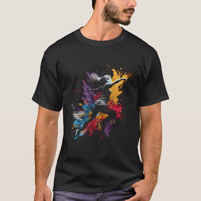 Camiseta Executante Splash Art Sprinter Executando Mães Exe (Frente)
