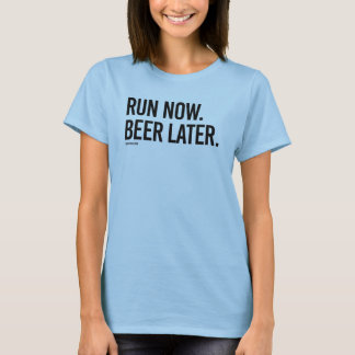 Camiseta Executar agora cerveja depois