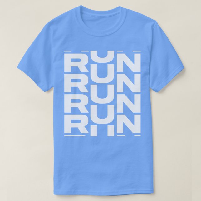 Camiseta Executar branco sólido (Frente do Design)