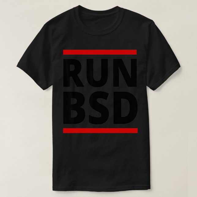 Camiseta Executar BSD (Frente do Design)