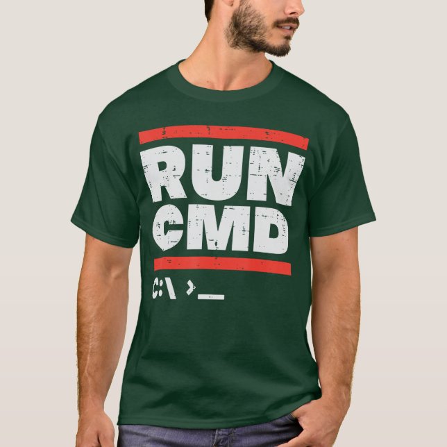 Camiseta Executar CMD Administrador do Sistema Programador  (Frente)