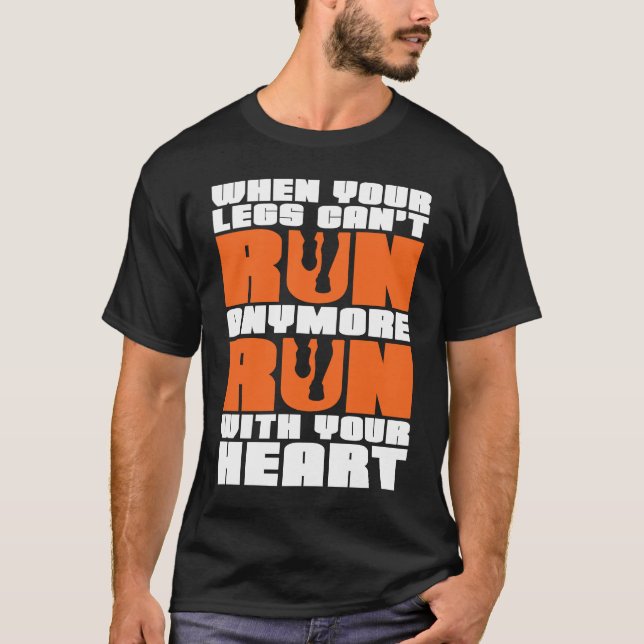 Camiseta Executar Com Seu Coração Cruzando-País Executando  (Frente)