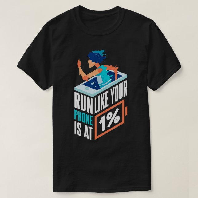 Camiseta Executar Como O Seu Telefone Está No 1 Runner Cros (Frente do Design)