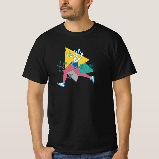 Camiseta Executar como um Deer (Frente)